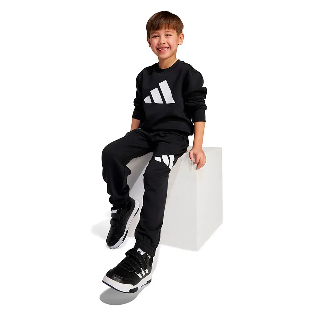 Детский спортивный комплект для девочек с логотипом Adidas Essentials Joggers Set, Black — фото 3