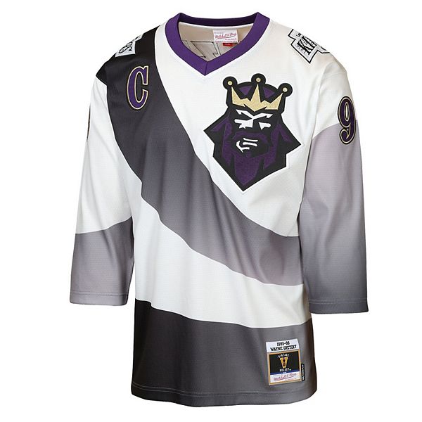 Футболка Youth Wayne Gretzky белая Los Angeles Kings 1995/96 Power Play Throwback Alternate с нашивкой капитана Mitchell & Ness — фото 3