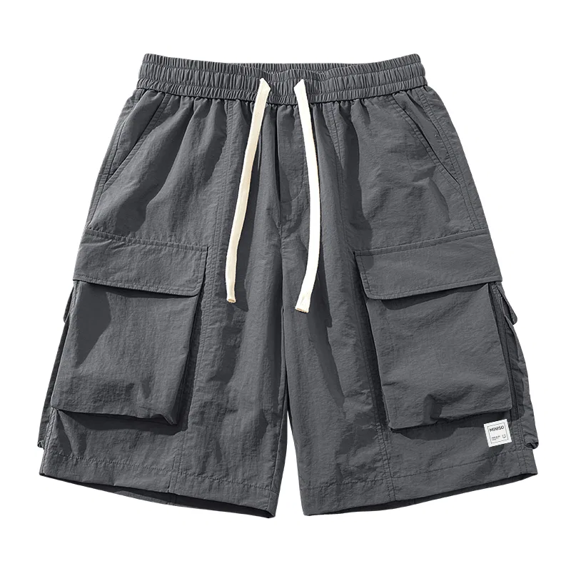 Детские шорты карго тонкие Mt47 Cloud Rising Time Pants with B Logo on The Left Bottom MINISO, Dark Gray