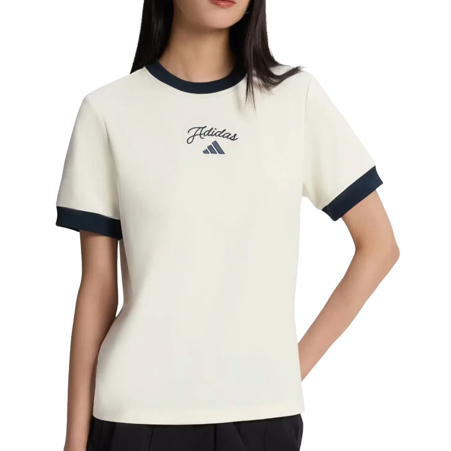 Женская футболка с коротким рукавом Off White Adidas, белый — фото 3