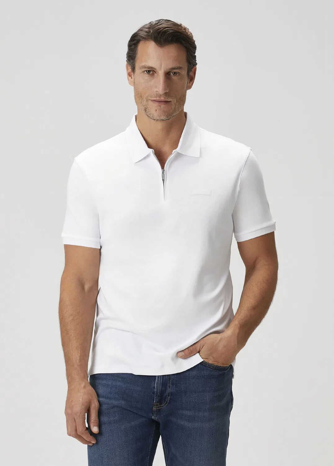 Поло Calvin Klein Slim Supima, white