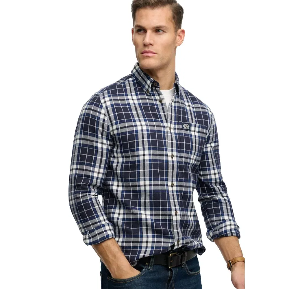 Рубашка с длинным рукавом Cotton Lumberjack Superdry, синий — фото 4