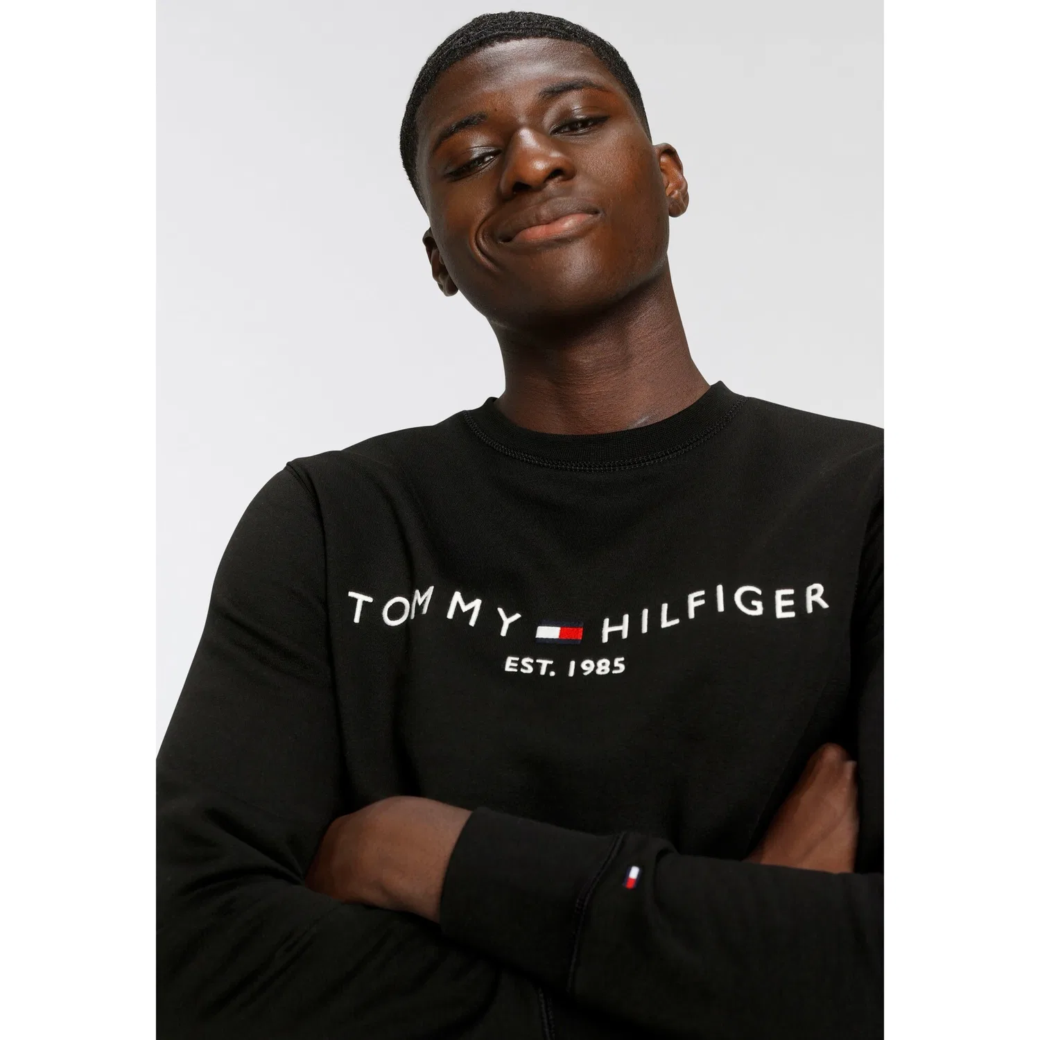 Мужской свитшот с логотипом Tommy Hilfiger, Black — фото 3