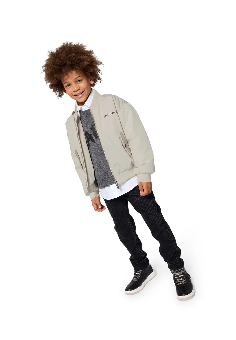 Куртка унисекс - бомбер Karl Lagerfeld Kids, Cream