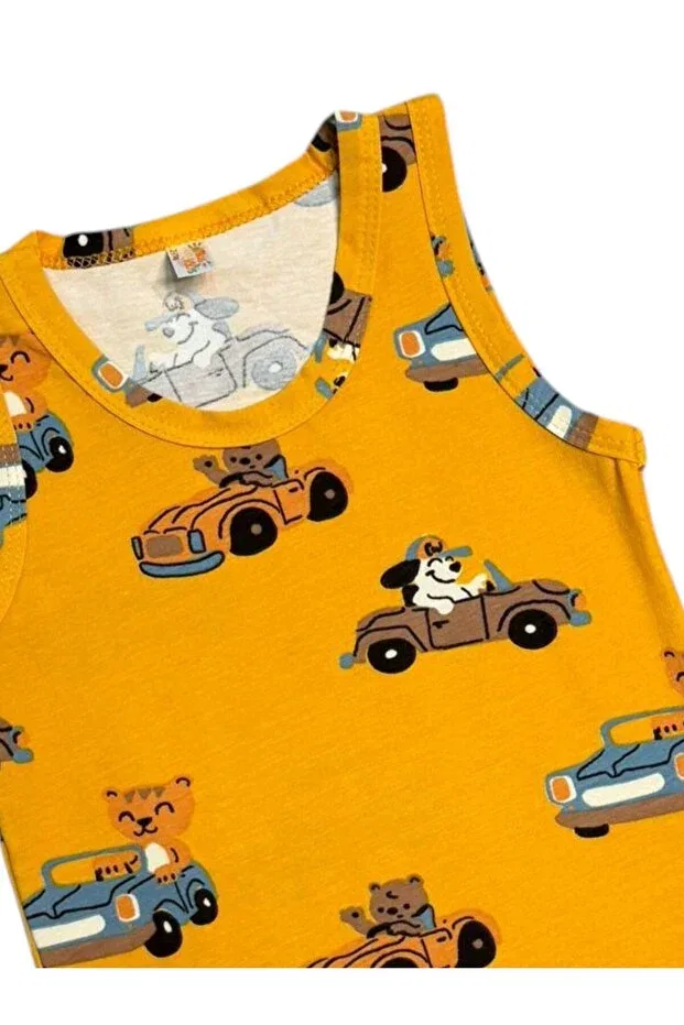 Детский комплект нижнего белья для мальчиков хлопковый Car Cat Dog Elmas Kids, Orange — фото 2