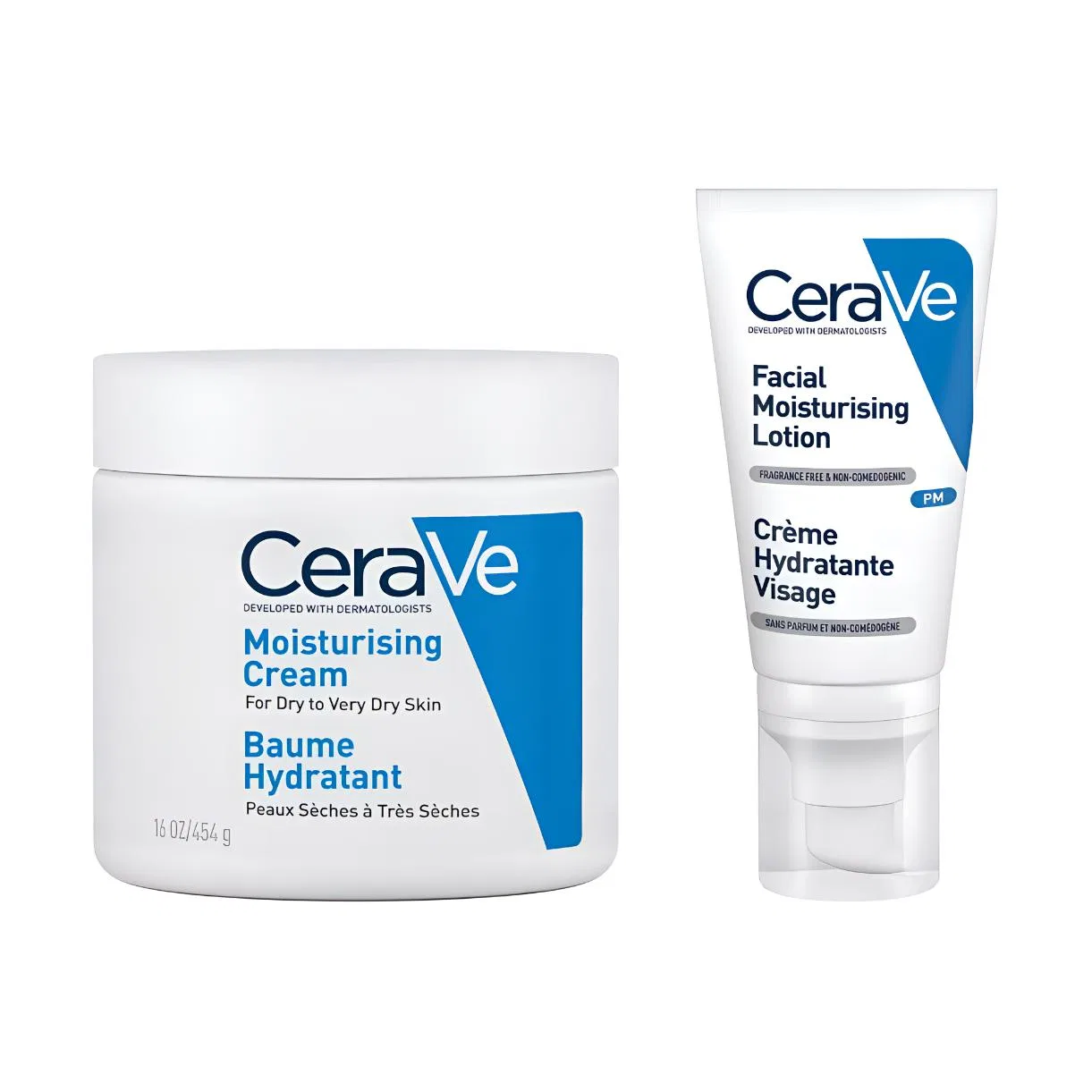 Набор увлажняющих средств для лица CeraVe, 454г+52мл