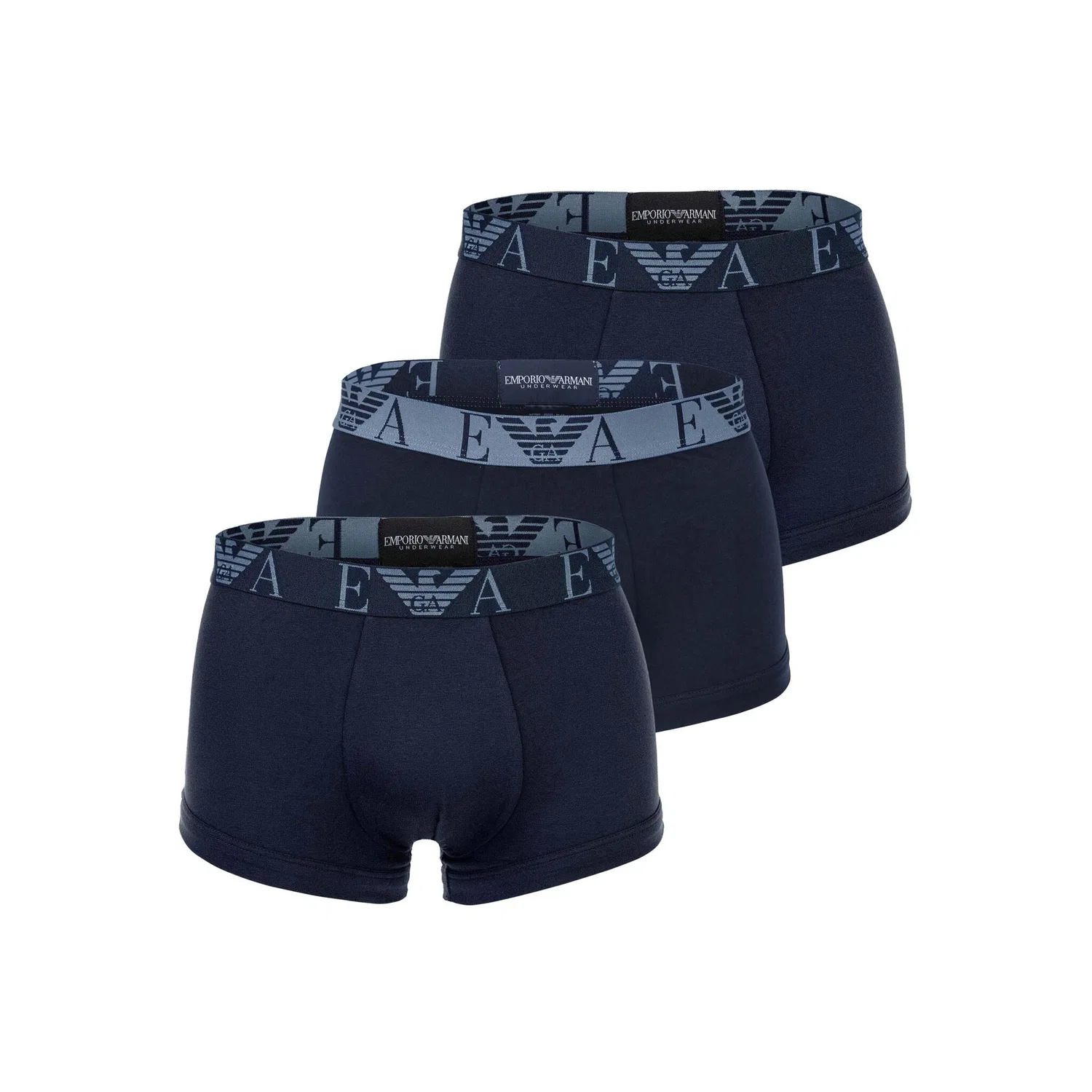 Мужские боксеры 3 шт. Bold Monogram Emporio Armani, Blue