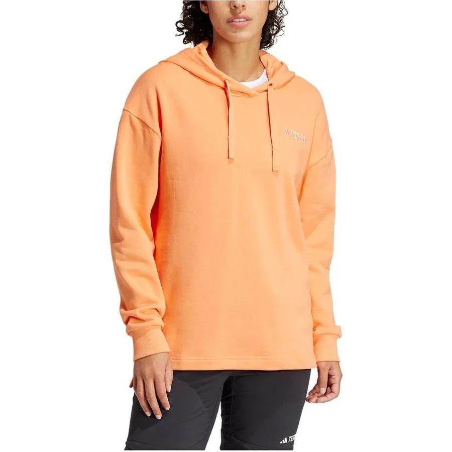 Женский свитшот с логотипом Loose Fit adidas, Оранжевый — фото 3