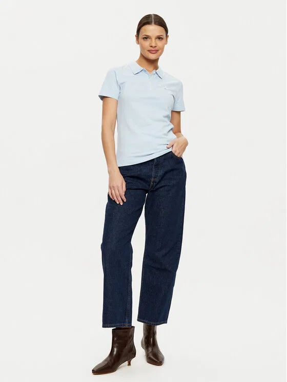 Поло slim fit Tommy Hilfiger, светло-голубой — фото 2