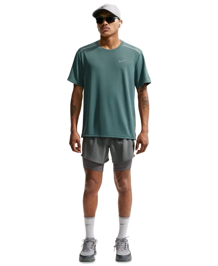 Футболка беговая Nike Dri-FIT Miler, Mineral Slate/Reflective Silver
