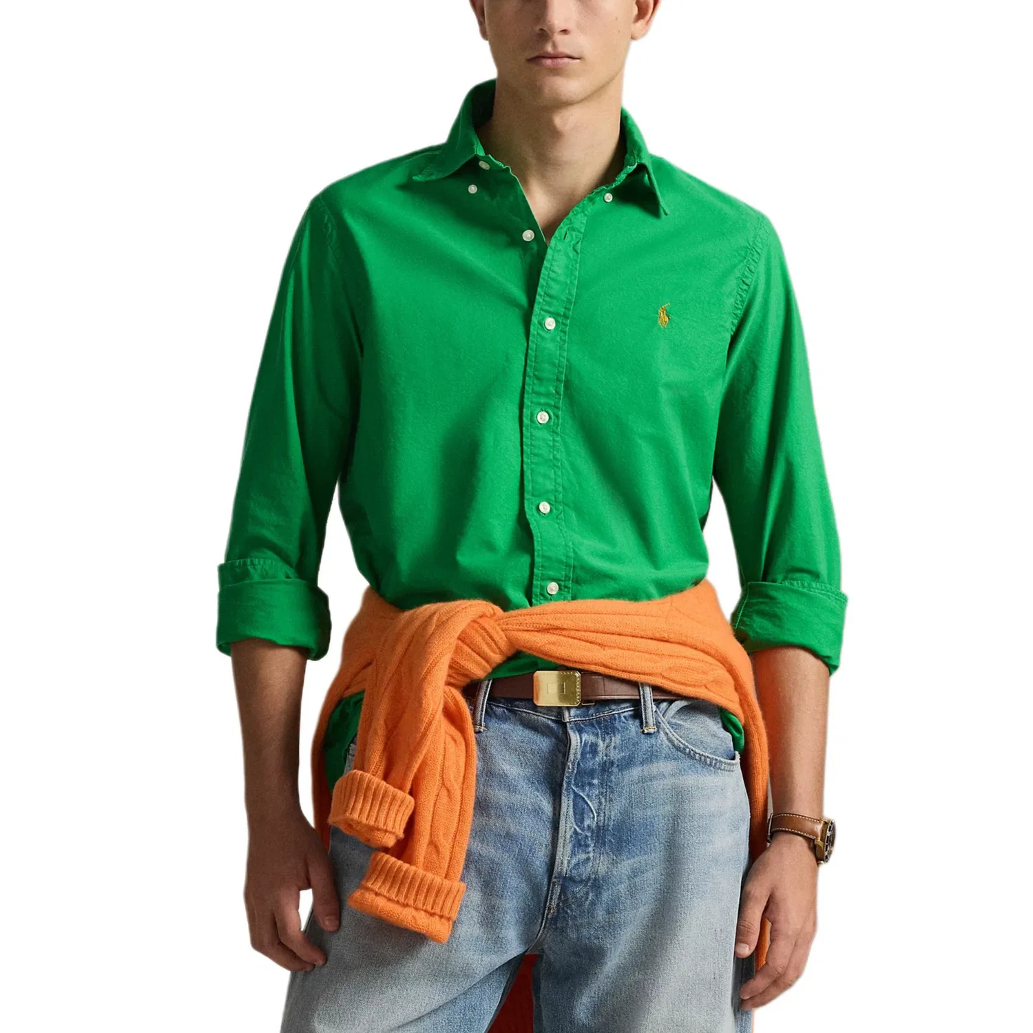 Мужская рубашка-поло с логотипом Polo Ralph Lauren, Green — фото 3