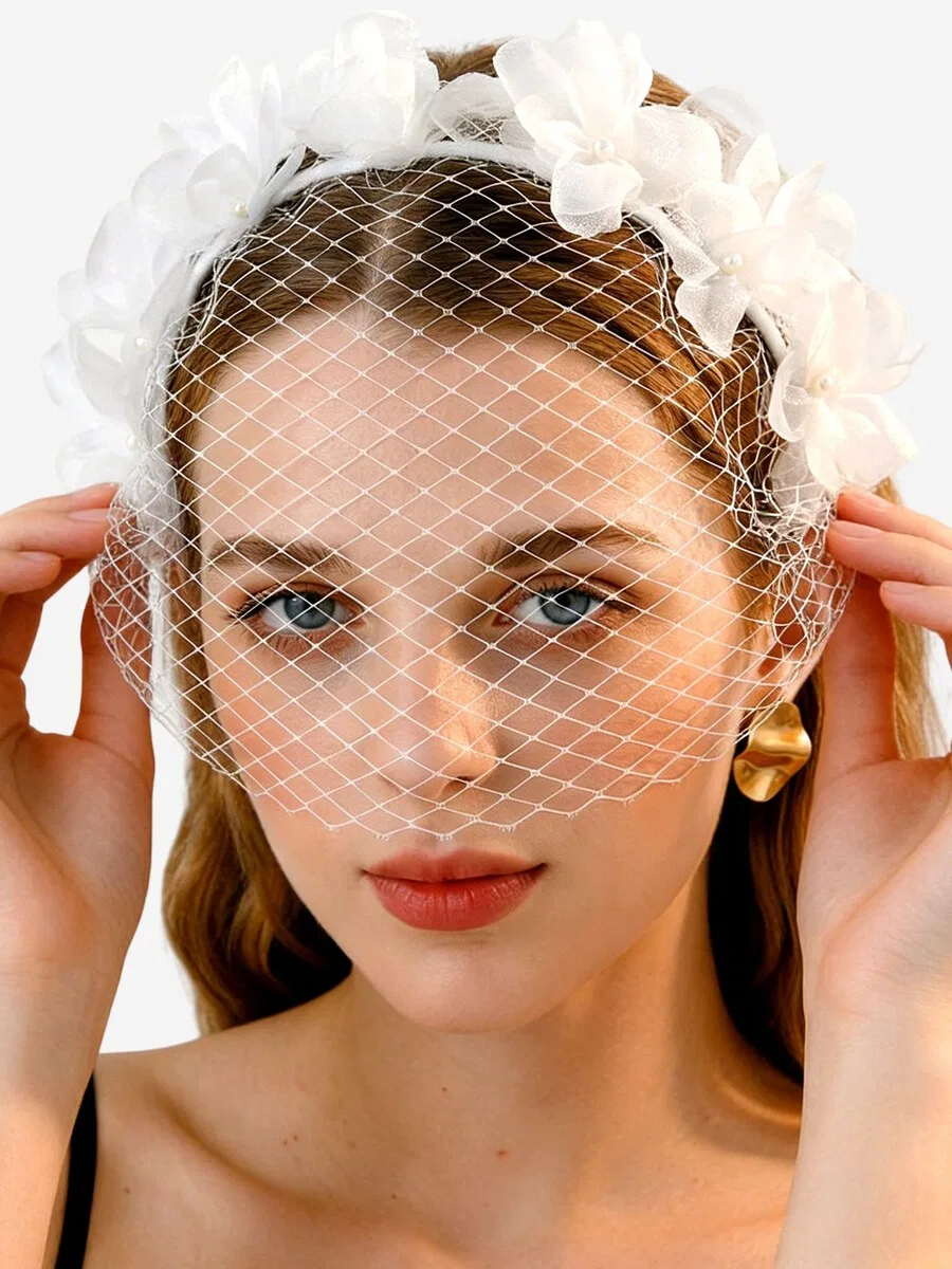 Украшения для волос Magicshe 'Fascinator Haarreif mit Gesichtsschleier' белого цвета — фото 2