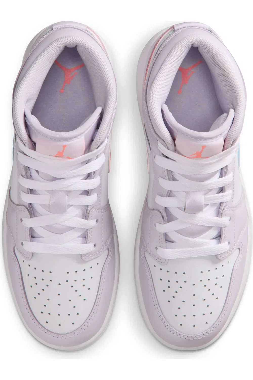 Детские кроссовки баскетбольные Air Jordan 1 Mid SE Jordan, Barely Grape/White/Atomic Pink — фото 4