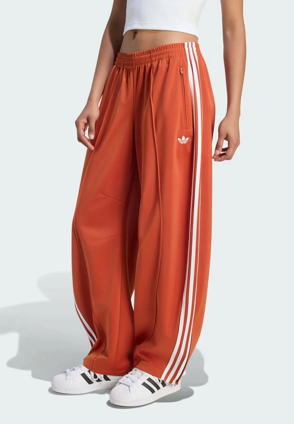 Брюки Firebird в форме бочки - спортивные штаны Adidas Originals, Vermillion