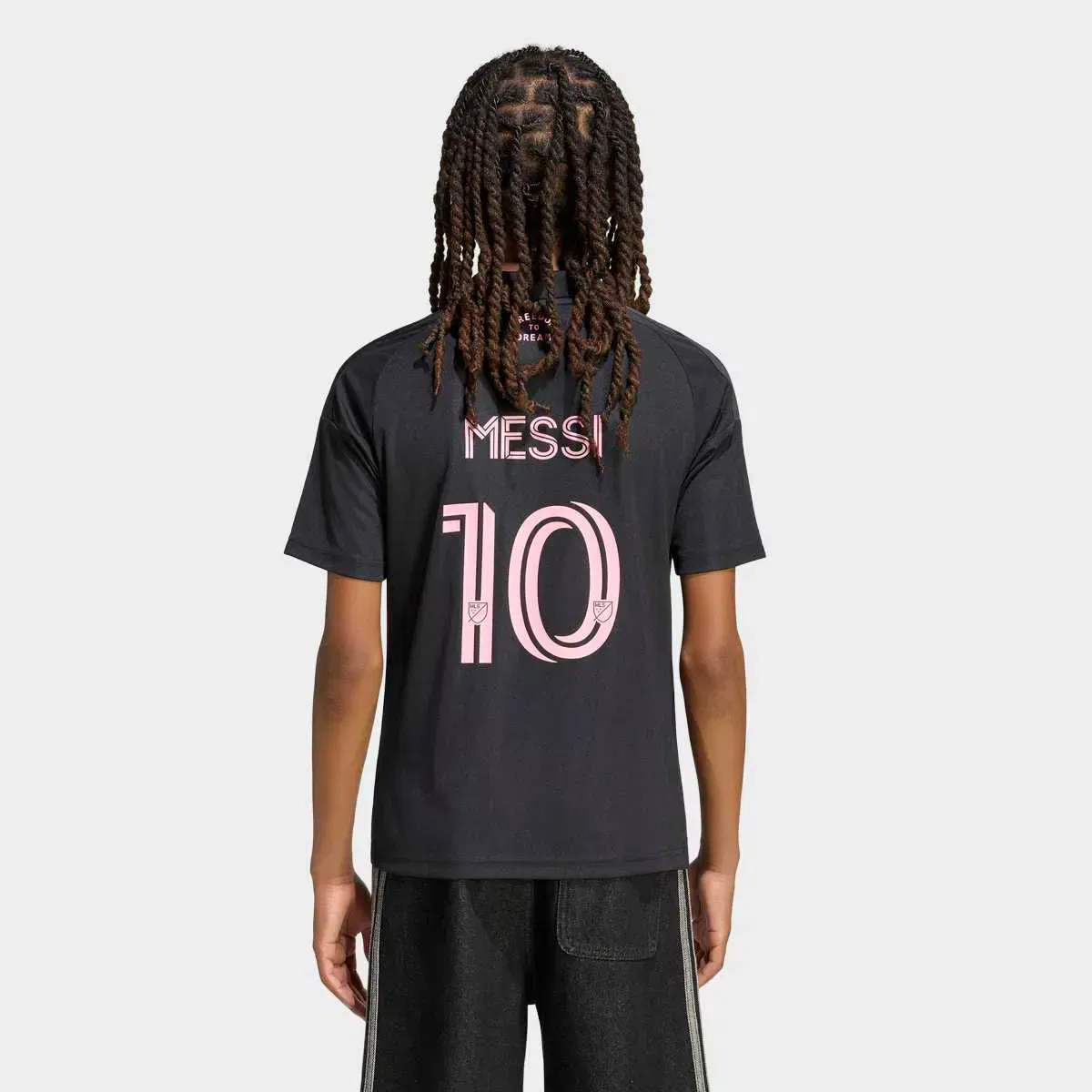 Детская футболка с длинным рукавом Inter Miami Messi 10 adidas, Negro / Rosa — фото 4