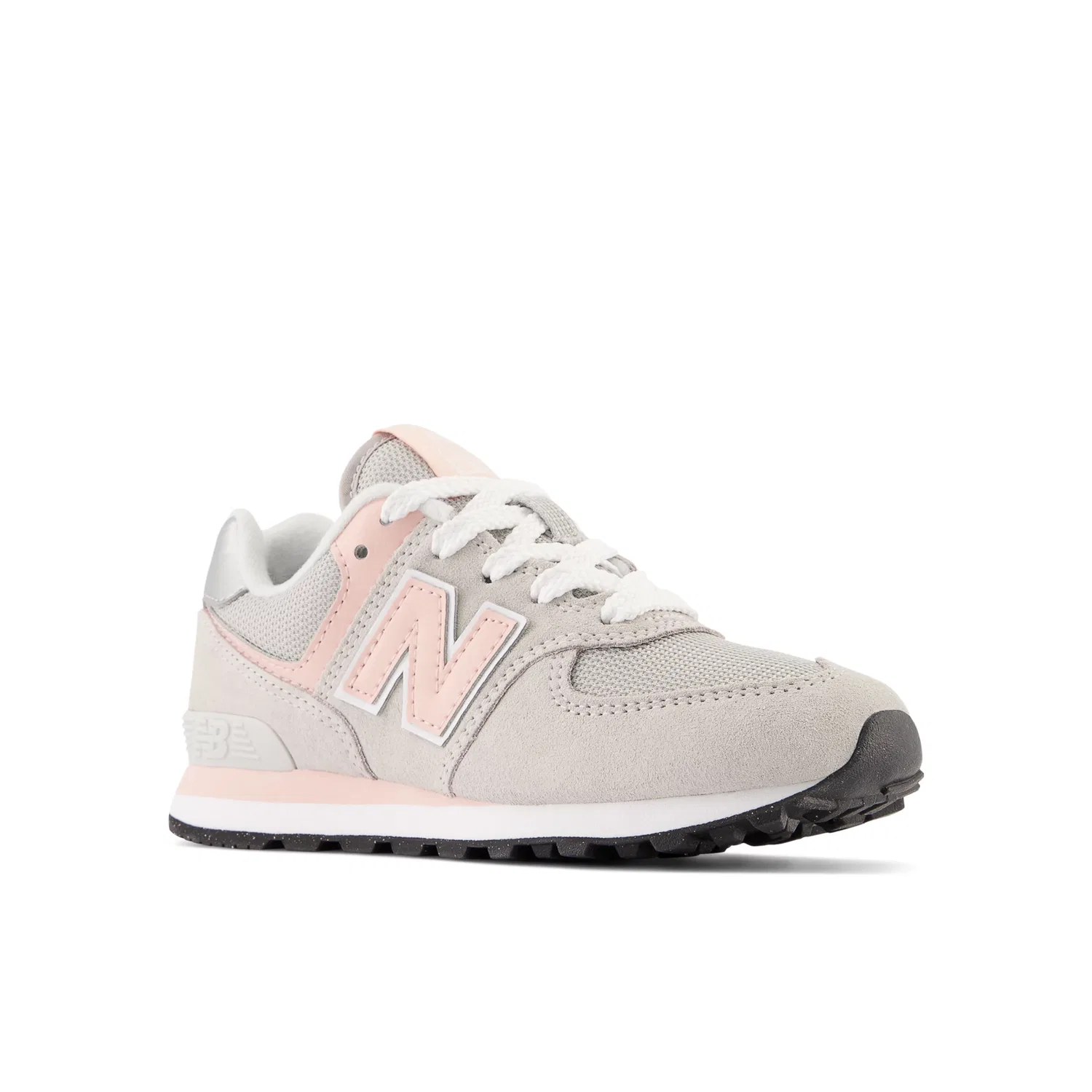 Детские кроссовки на шнуровке 574 Core Lace New Balance, Rain Cloud With Pink Haze — фото 2