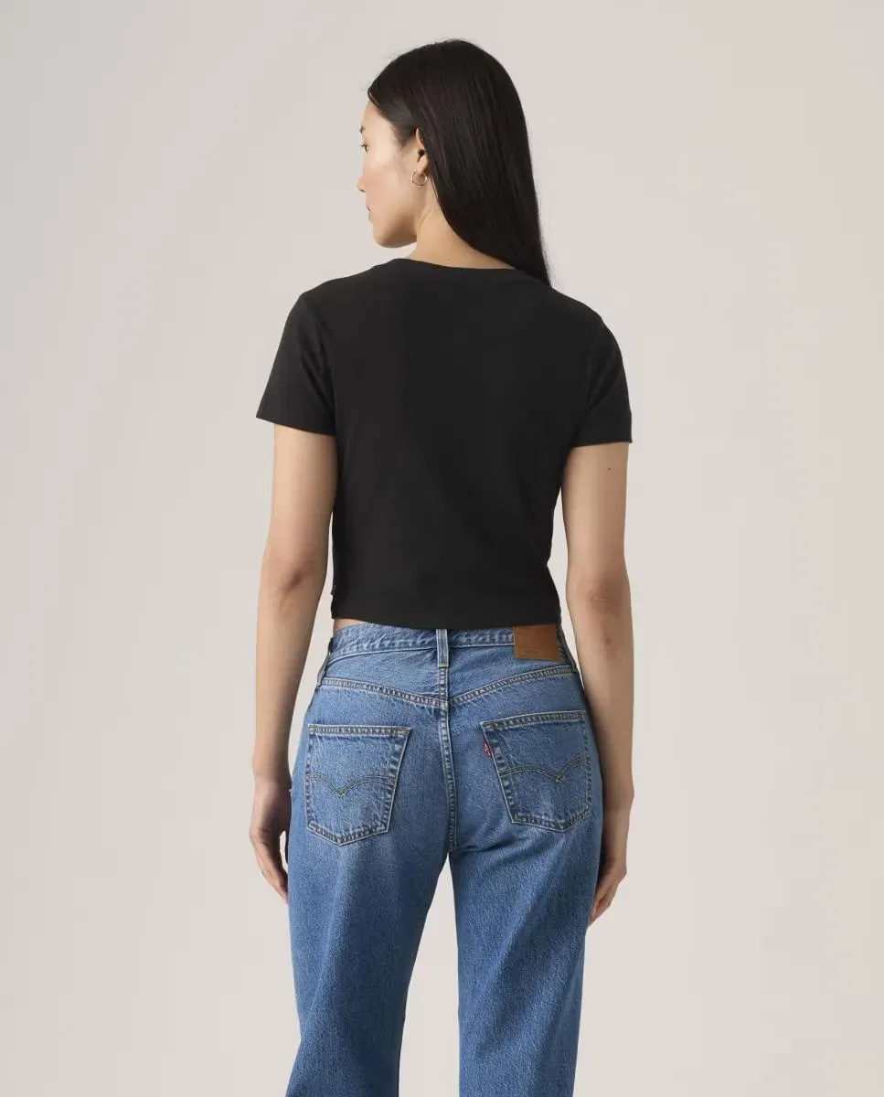 Женская футболка-кроп с коротким рукавом Levi's, Черный — фото 2