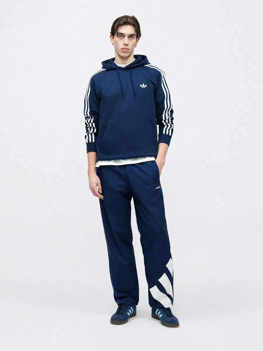 Брюки ADIDAS ORIGINALS свободного кроя 'Adicolor' темно-синего цвета — фото 4
