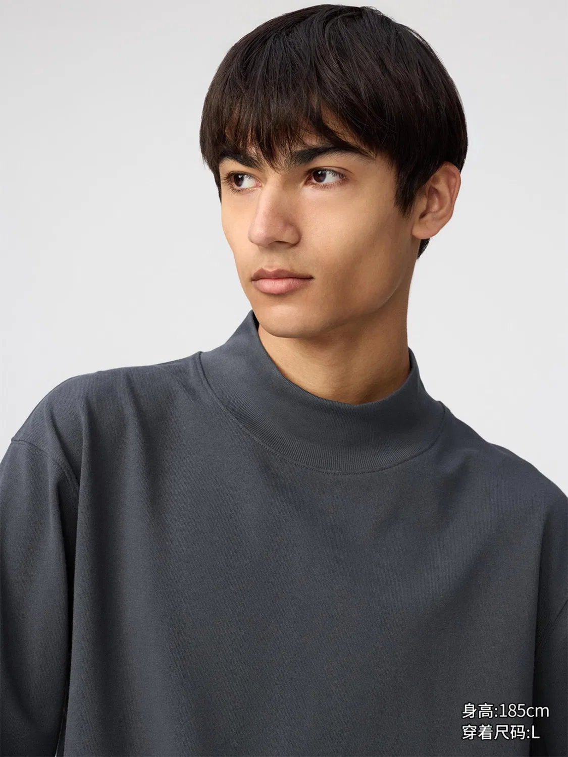 Водолазка с высоким воротником и длинным рукавом Uniqlo, светло-коричневый — фото 3