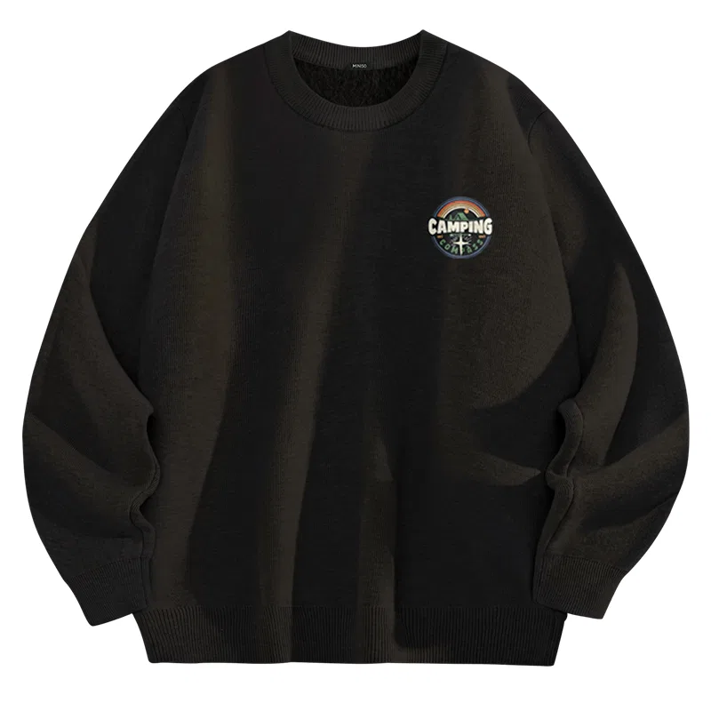 Детский свитер с принтом MINISO, Black Camping Starlight Chest Logo