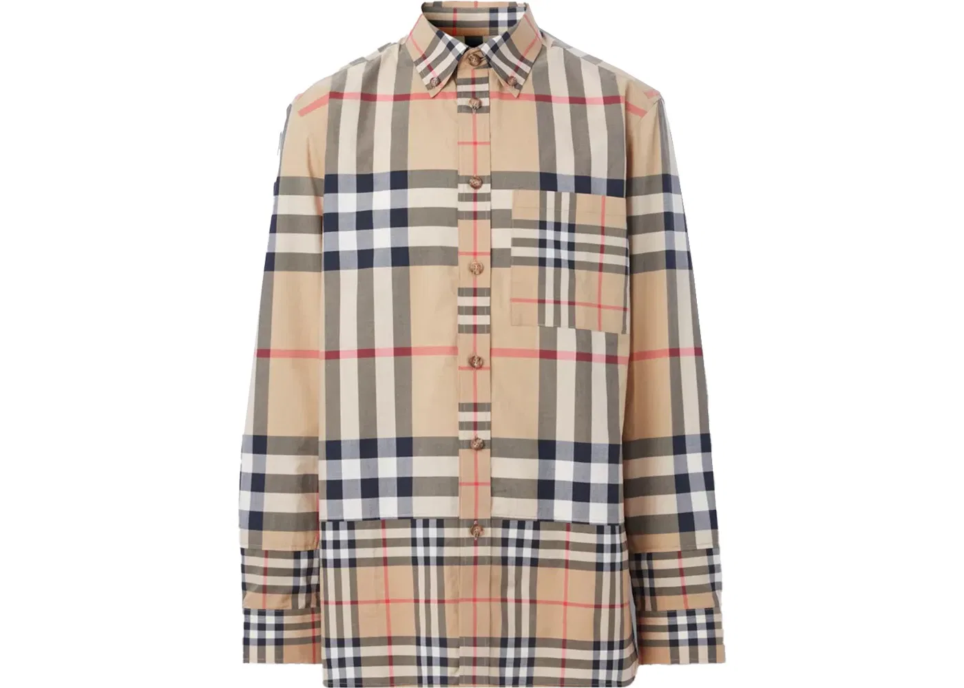 Мужская рубашка с контрастной клеткой Burberry, Archive Beige