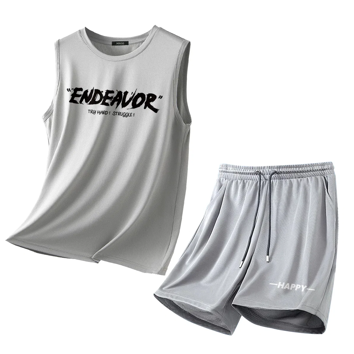 Детский комплект спортивной одежды Колледж-стиль MINISO, Light Gray