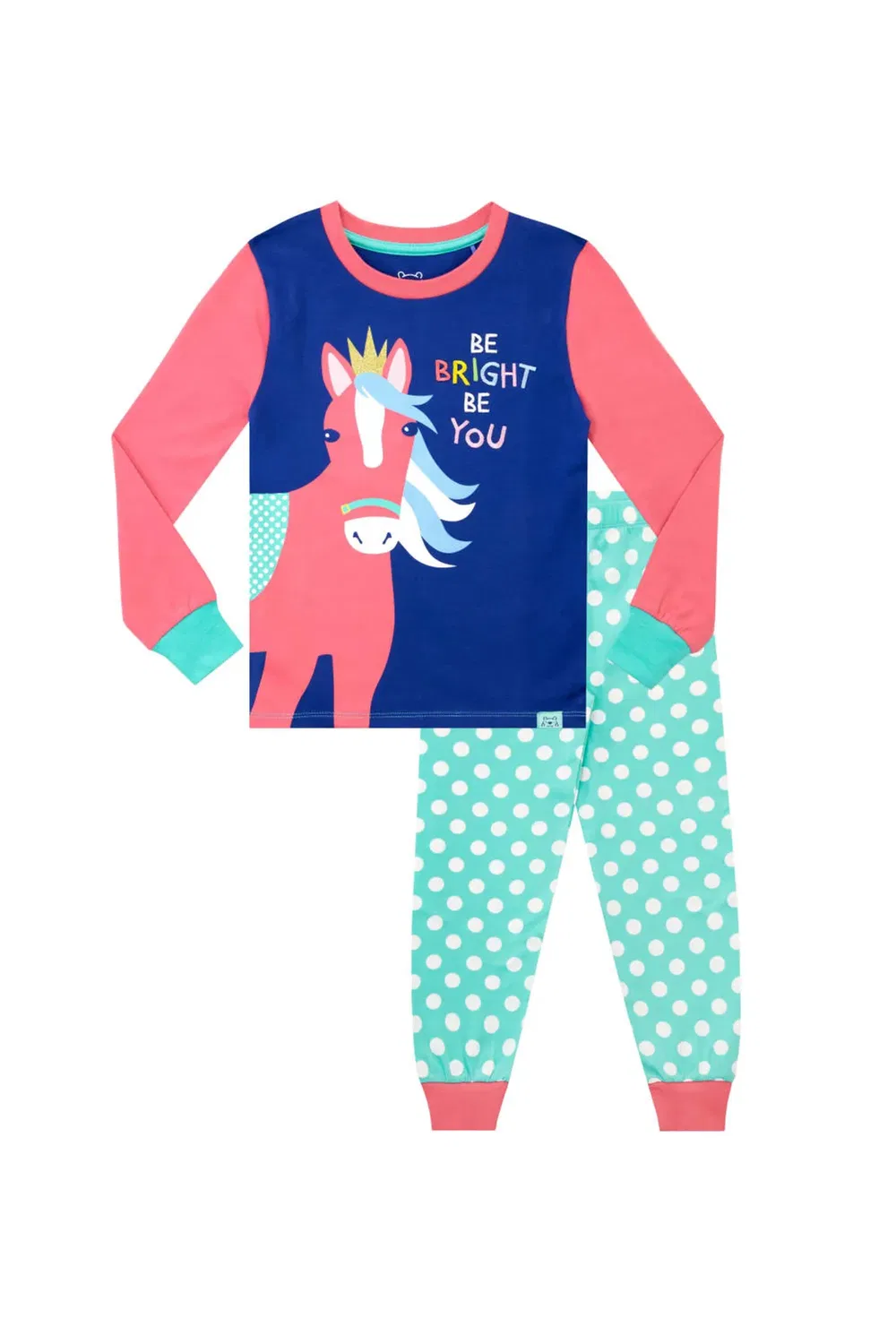 Детская пижама с принтом лошади Be Bright Be You Harry Bear, Blue