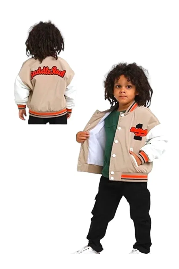 Детское пальто для девочек с принтом Escabel padded coat style college jacket Little Tortoise, Colored