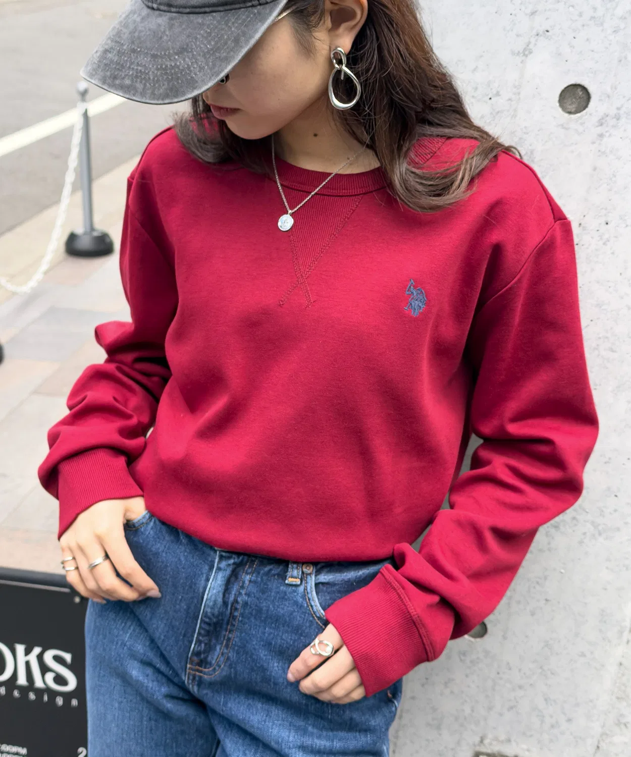Мужское/Женское худи с длинным рукавом с брендовым логотипом U.S. POLO ASSN., Бургунди