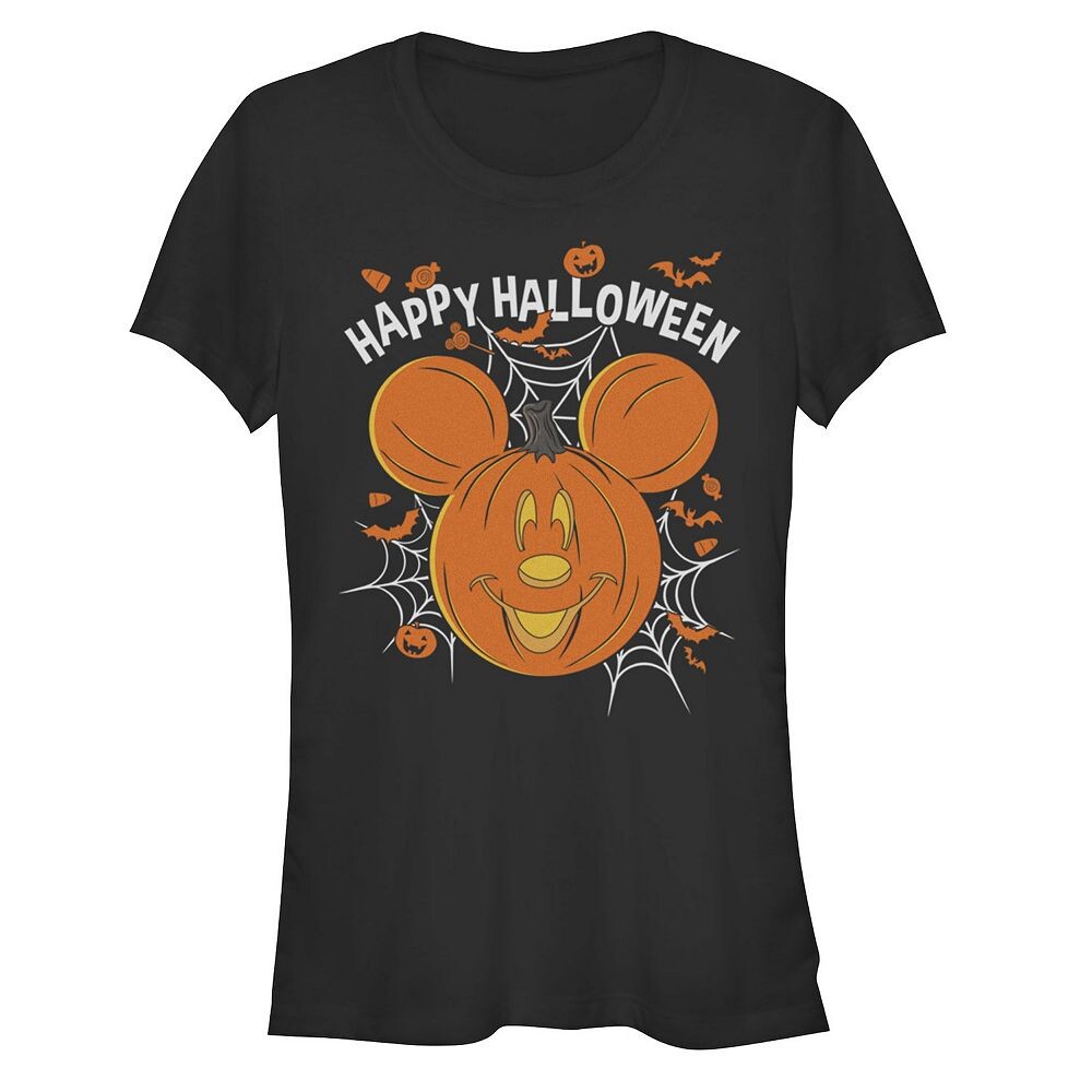 

Футболка с рисунком Микки Мауса и фонаря Джека Диснея для юниоров Happy Halloween Disney, черный