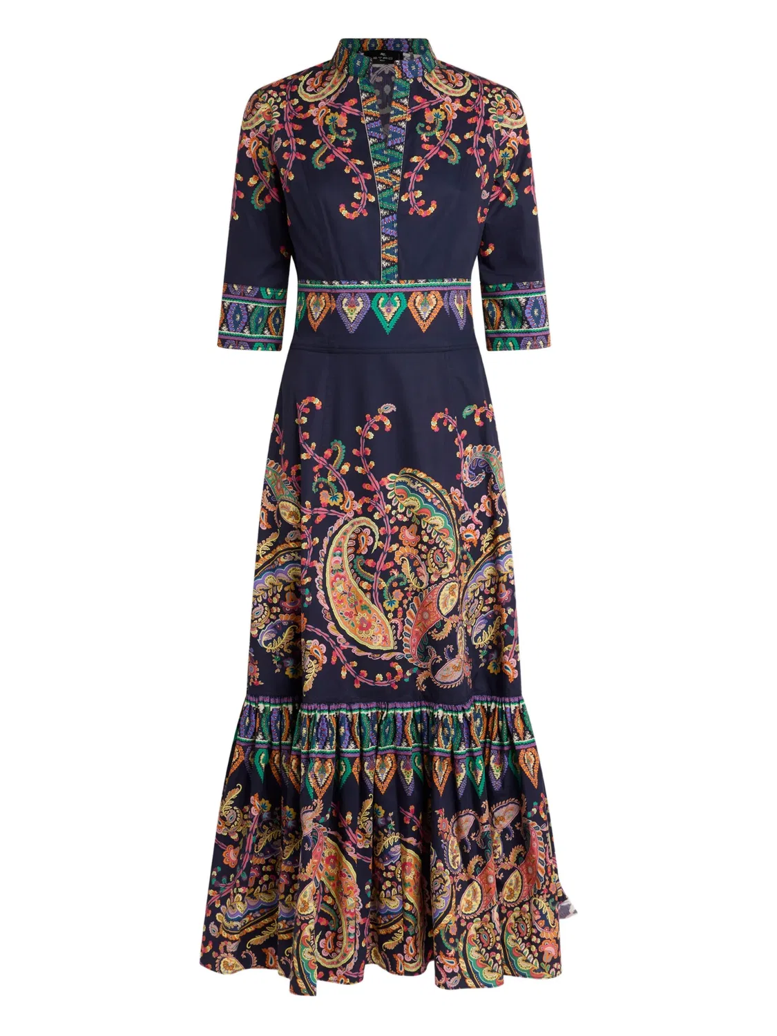 Платье с узором пейслея ETRO, синий