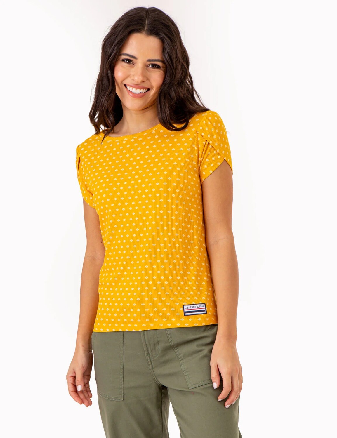 

Футболка U.S. Polo Assn. Printed Tulip Sleeve, желтый