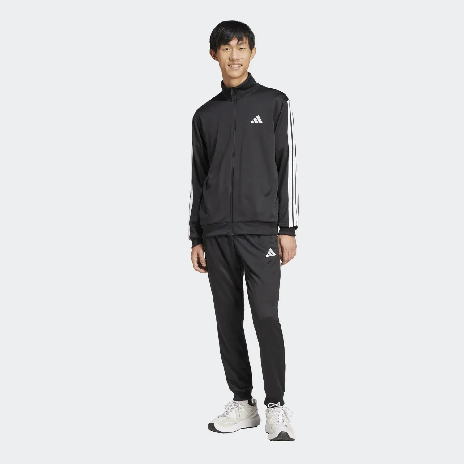 Мужской спортивный костюм с принтом 3S French Terry Tracksuit Adidas, Schwarz