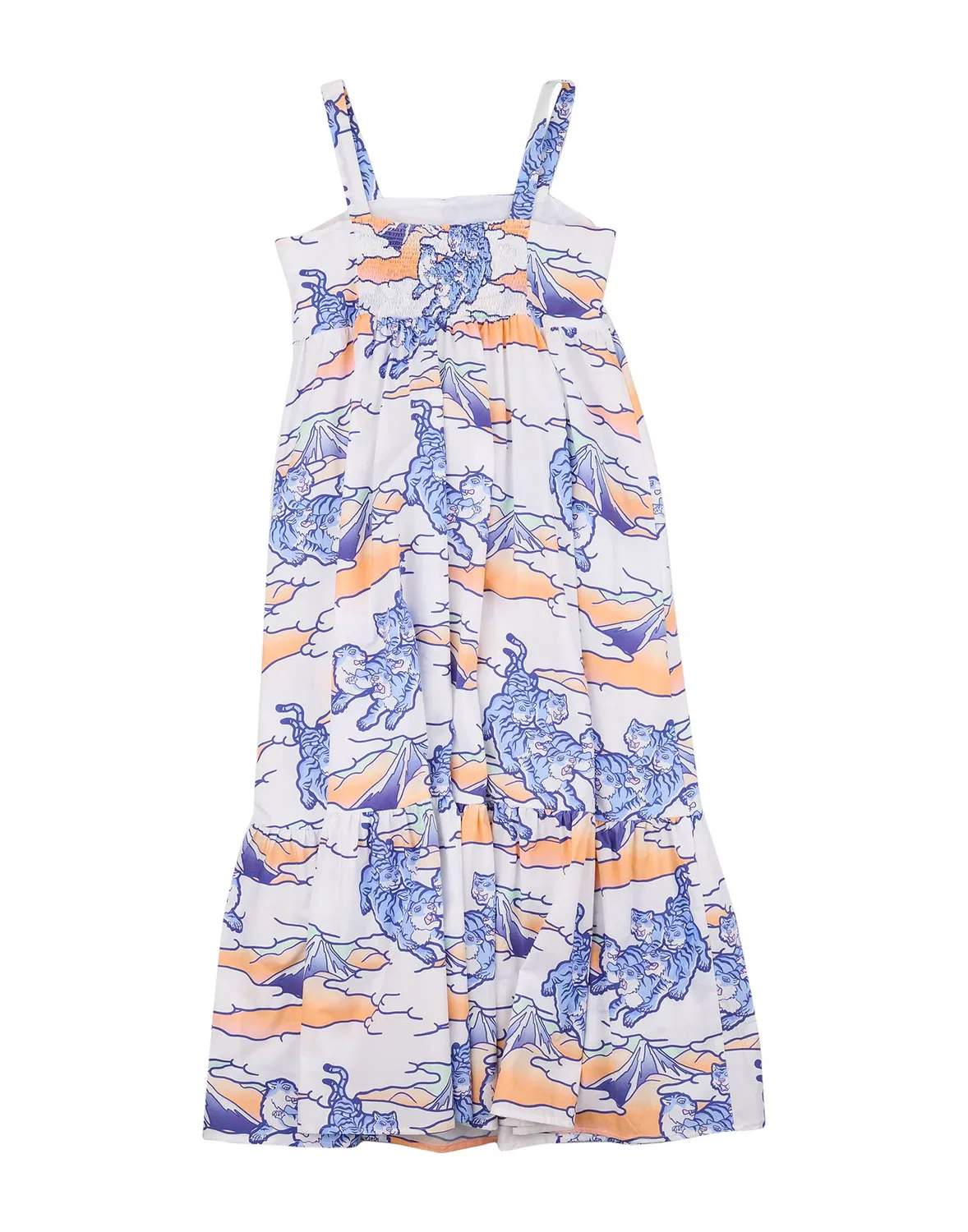 Детское платье для девочек с квадратным вырезом Kenzo Kids, белый — фото 2
