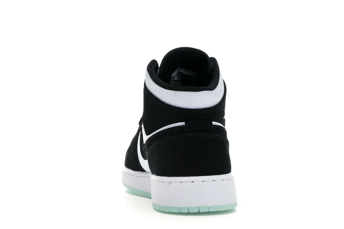 Детские кроссовки Lifestyle с контрастными деталями Jordan 1 Mid Jordan, White/Black-Teal Tint — фото 4