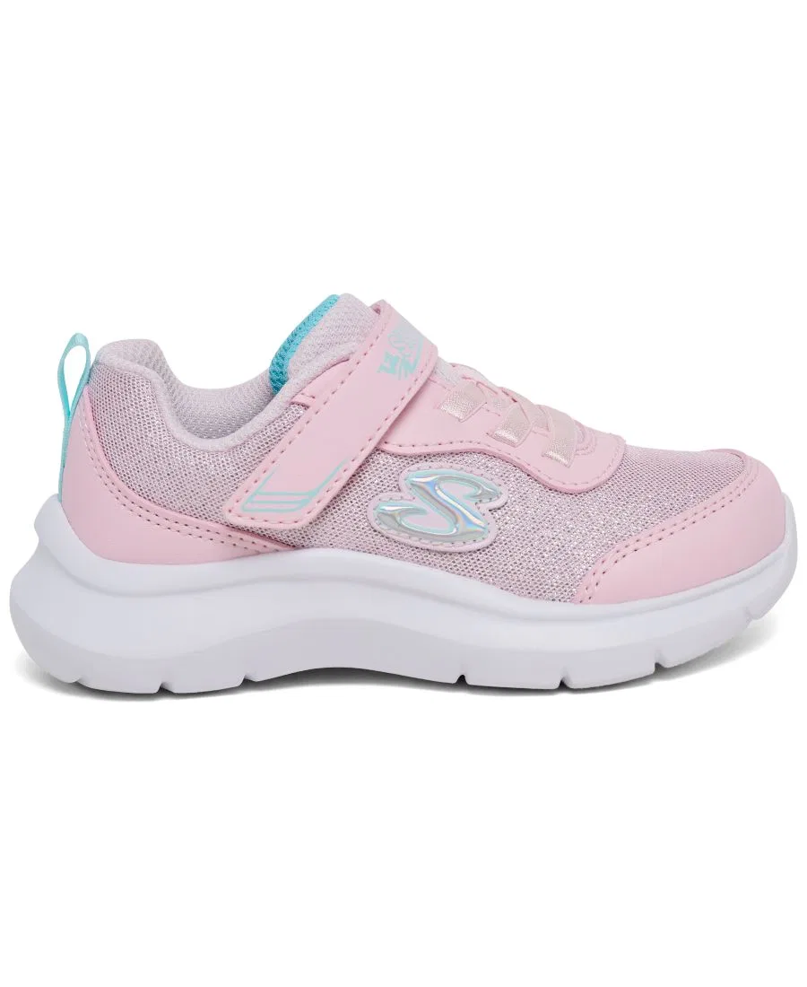 Кроссовки детские с ремешком Sparkling Sister Skechers, Light Pink — фото 3