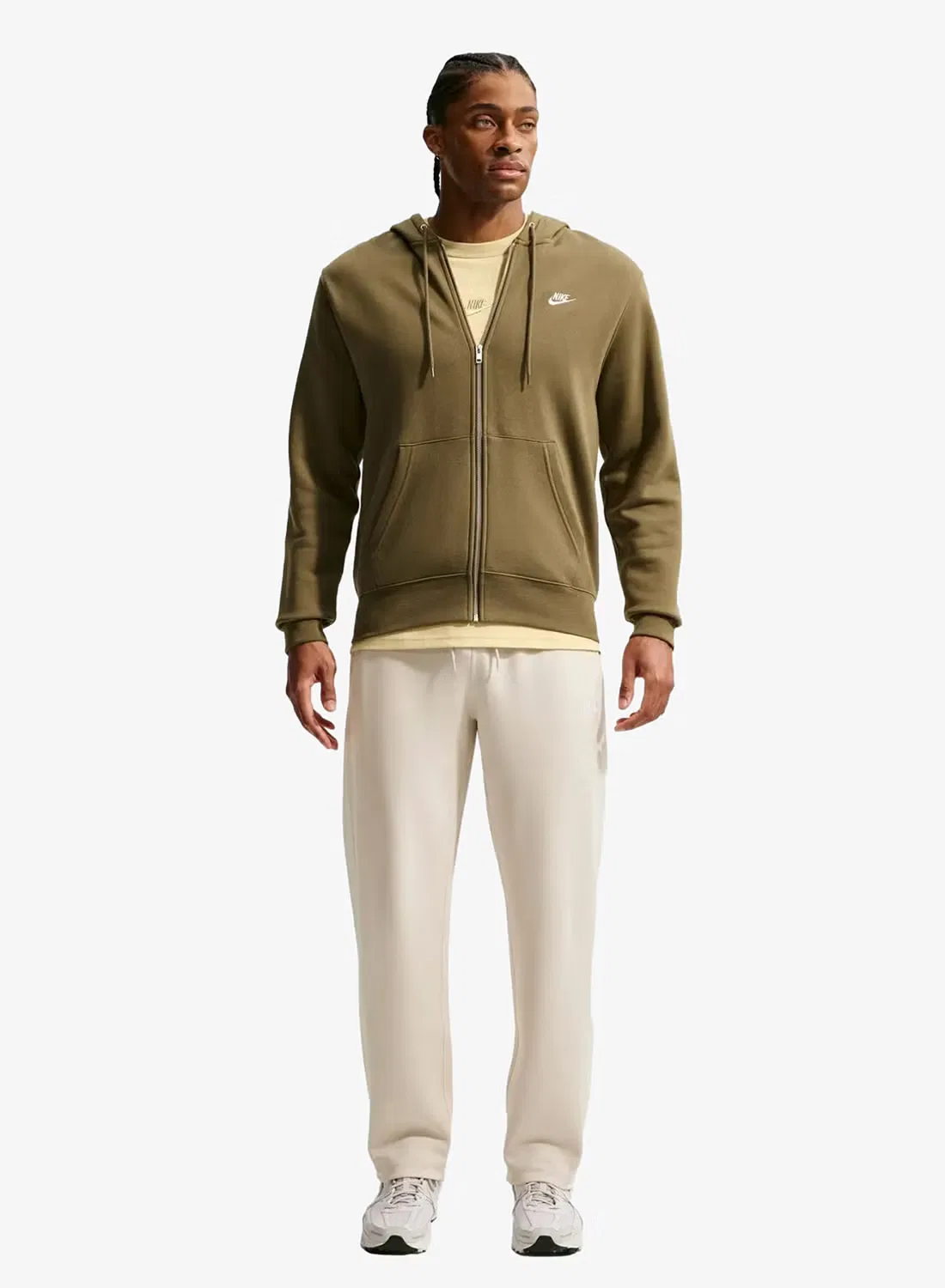 Штаны с открытым низом Club Varsity Nike, светло-коричневый