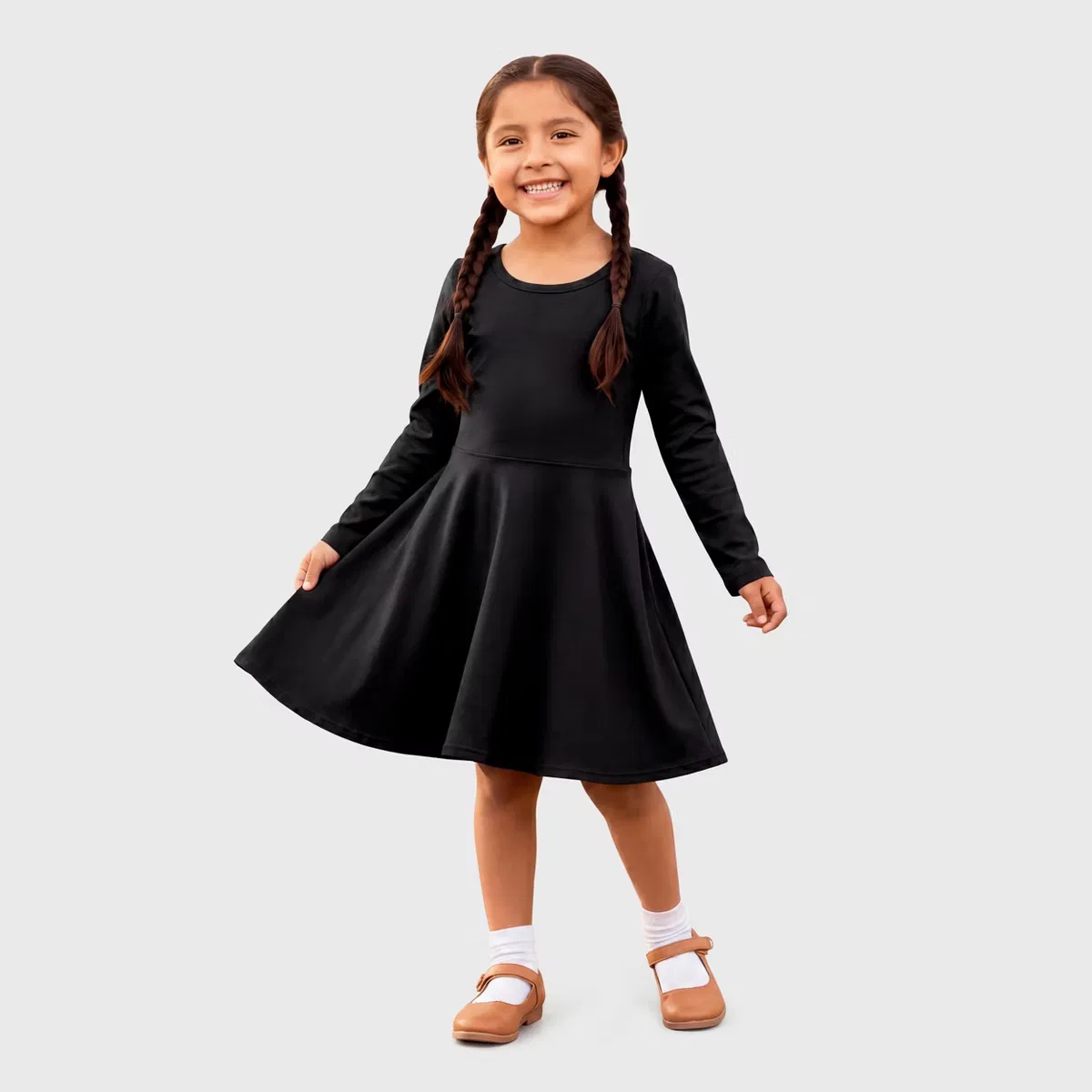 Платье с длинным рукавом City Threads, Black
