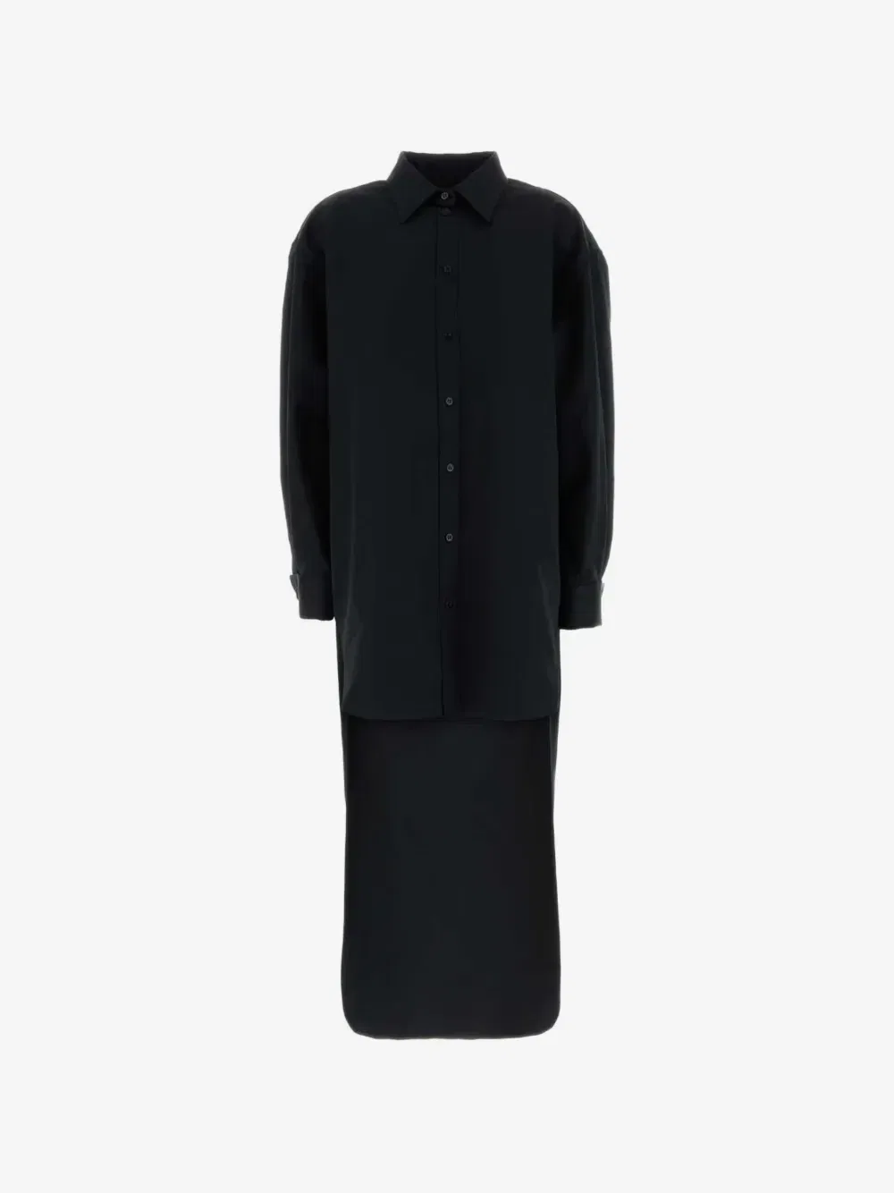 Платье миди с длинными рукавами BALENCIAGA, черный
