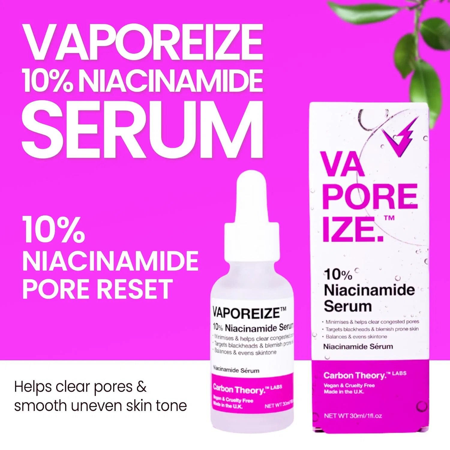 Сыворотка для лица Niacinamide 10% Carbon Theory VaPOREize, 30 мл — фото 4