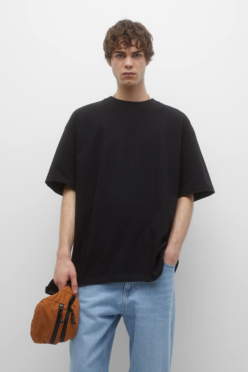 

Футболка оверсайз с короткими рукавами Pull&Bear, черный