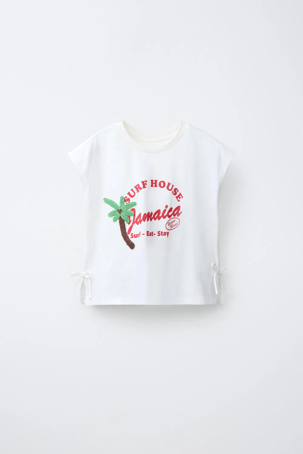 Футболка с деталями, связанными крючком ZARA, White