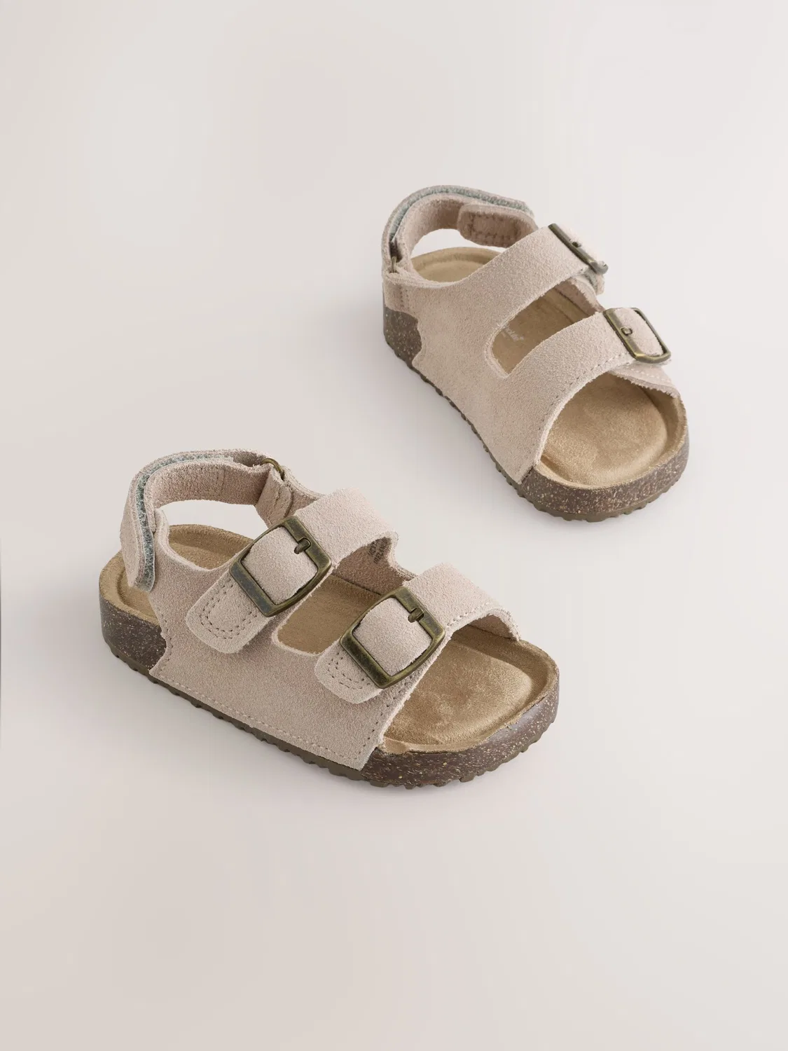 Сандалии с двойной пряжкой, Neutral Leather Next