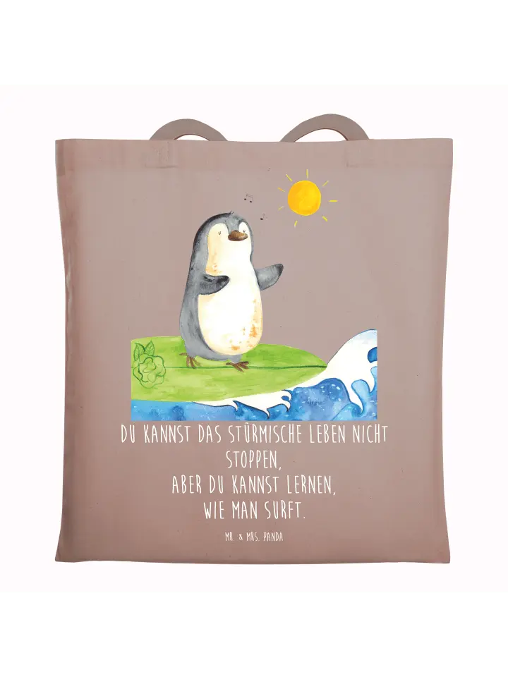 

Сумка для переноски Mr & Mrs Panda Pinguin Surfer, пастельно-коричневый