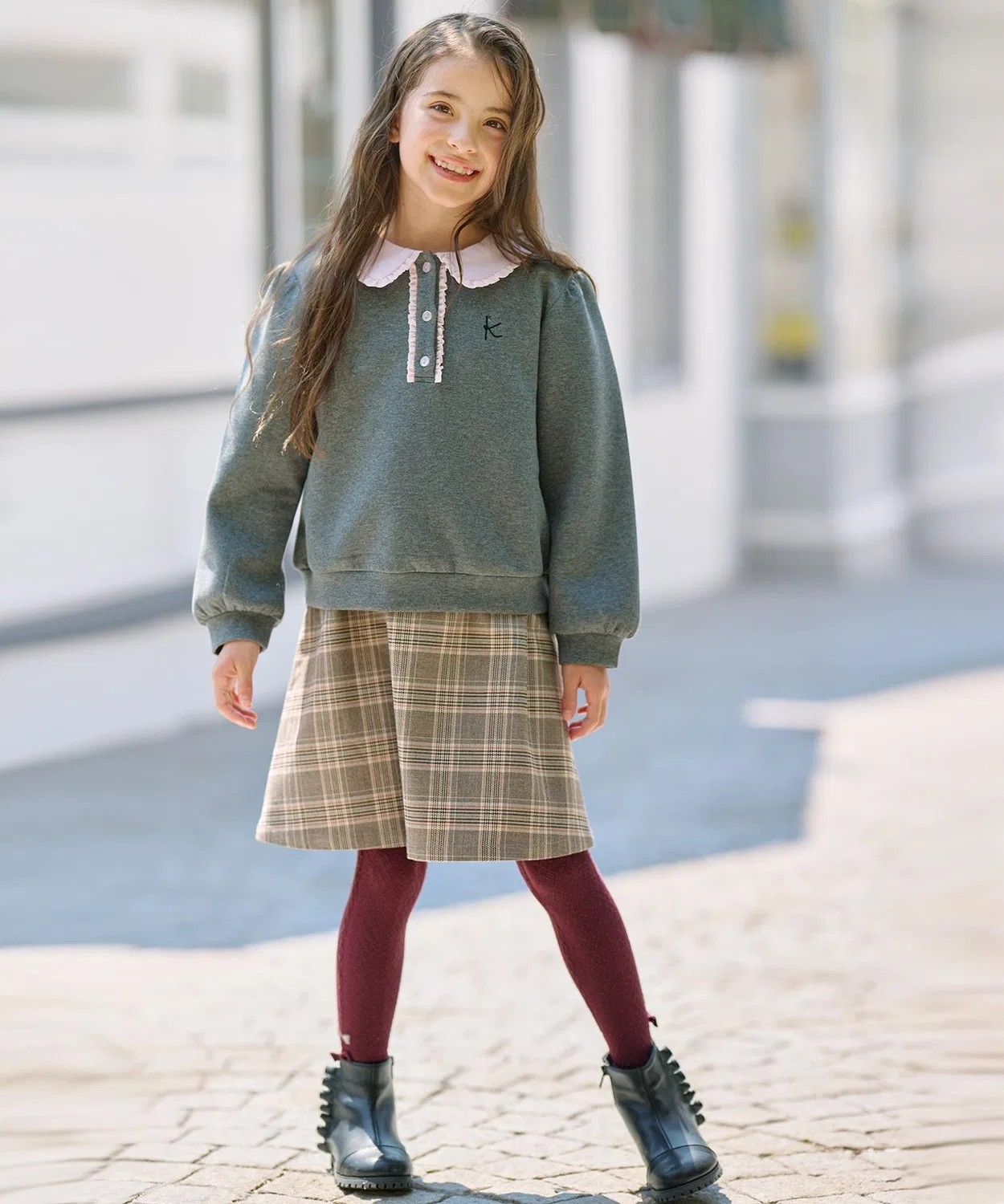 Детские колготки с бантом и узором Ribbon Kumikyoku KIDS, Navy — фото 4