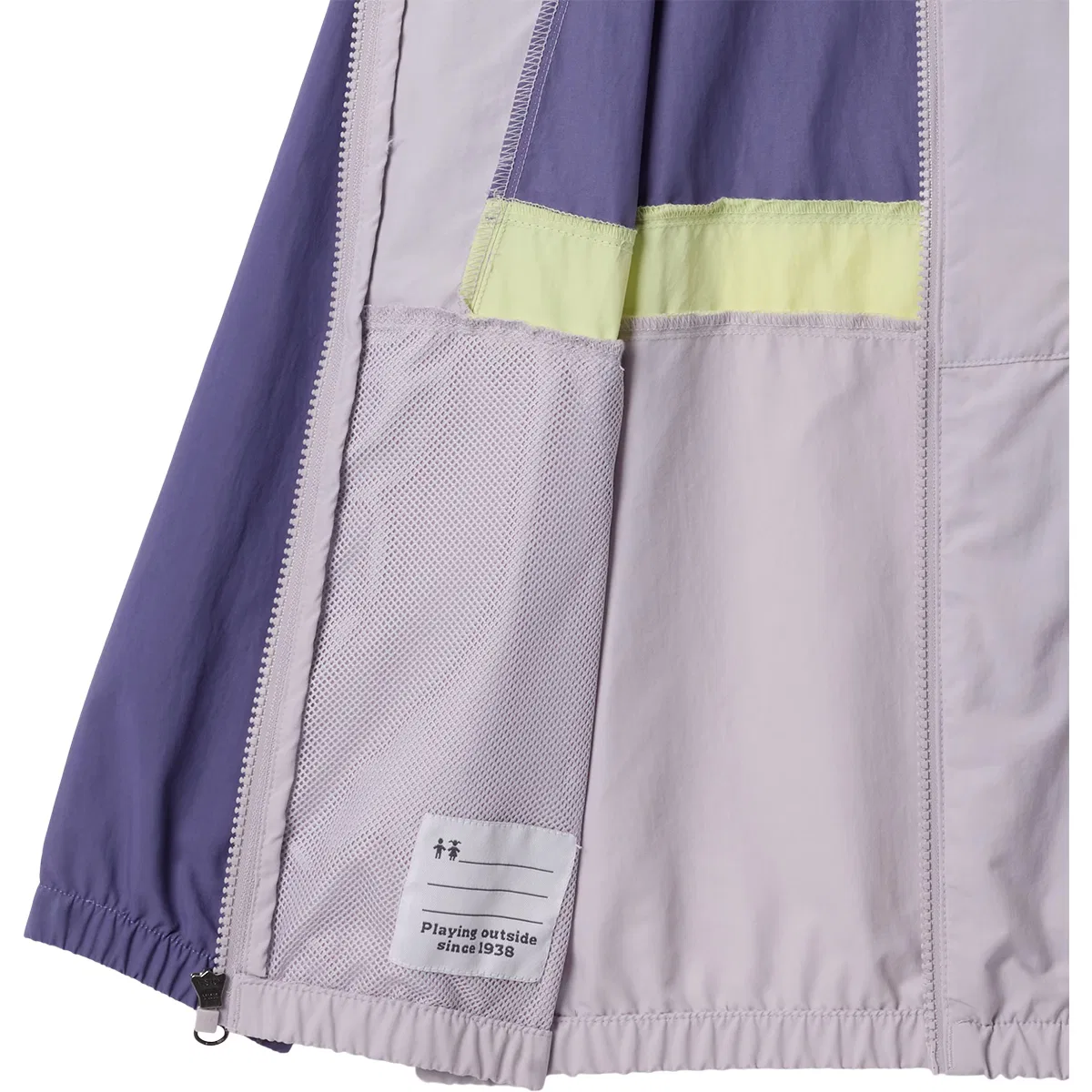 Детская ветровка для мальчиков с водоотталкивающей пропиткой Spire Valley Windbreaker Columbia, Stormwatch/Lavender Pearl/Citron Haze — фото 3