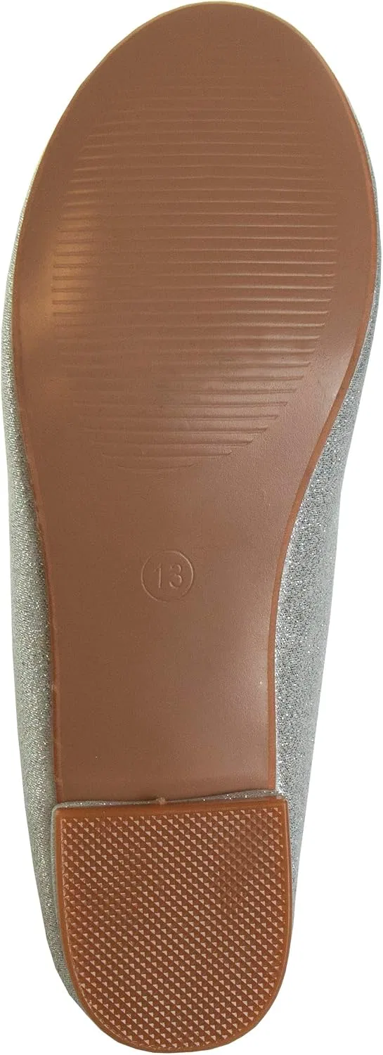 Детские балетки для девочек с бантом Josmo, Silver Shimmer — фото 4