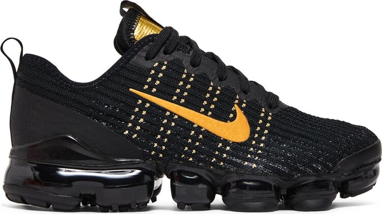 

Кроссовки Nike Air VaporMax Flyknit 3 GS 'Black Gold', черный