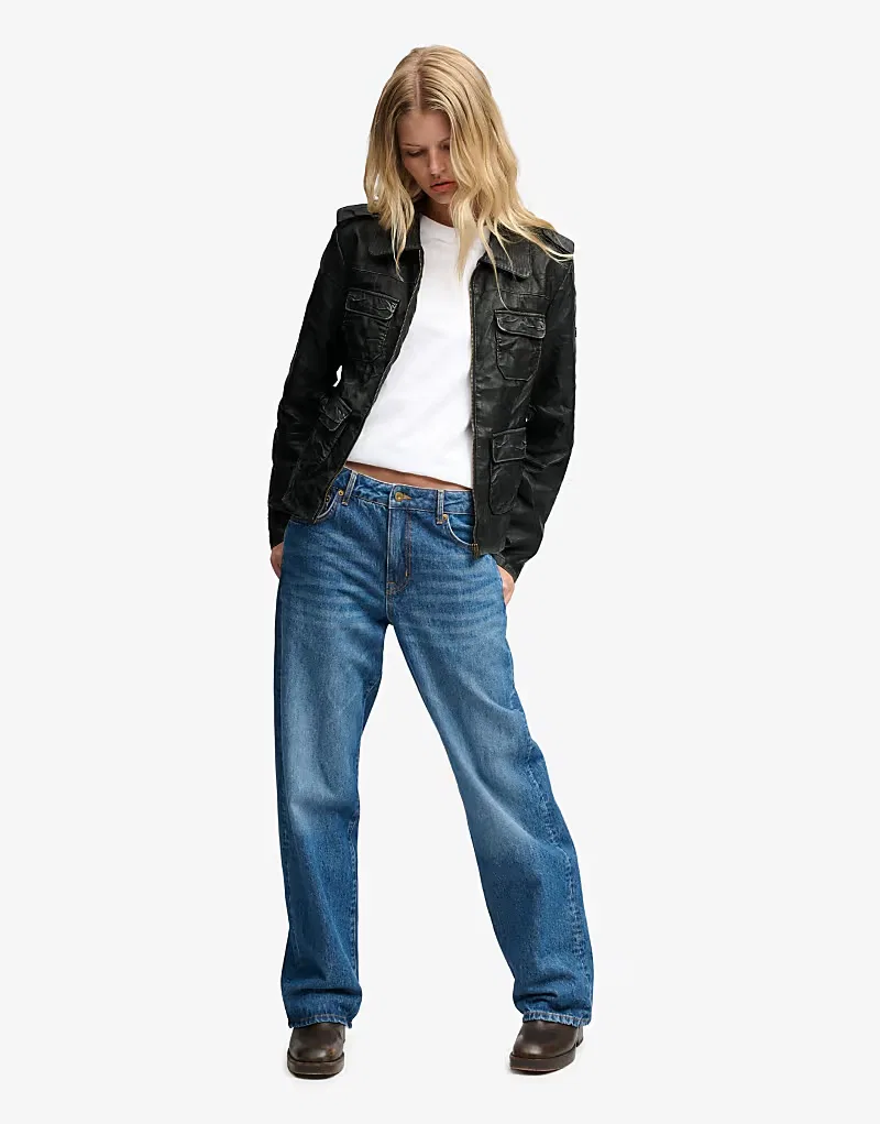 Куртка Superdry Angelina из искусственной кожи, черный — фото 4