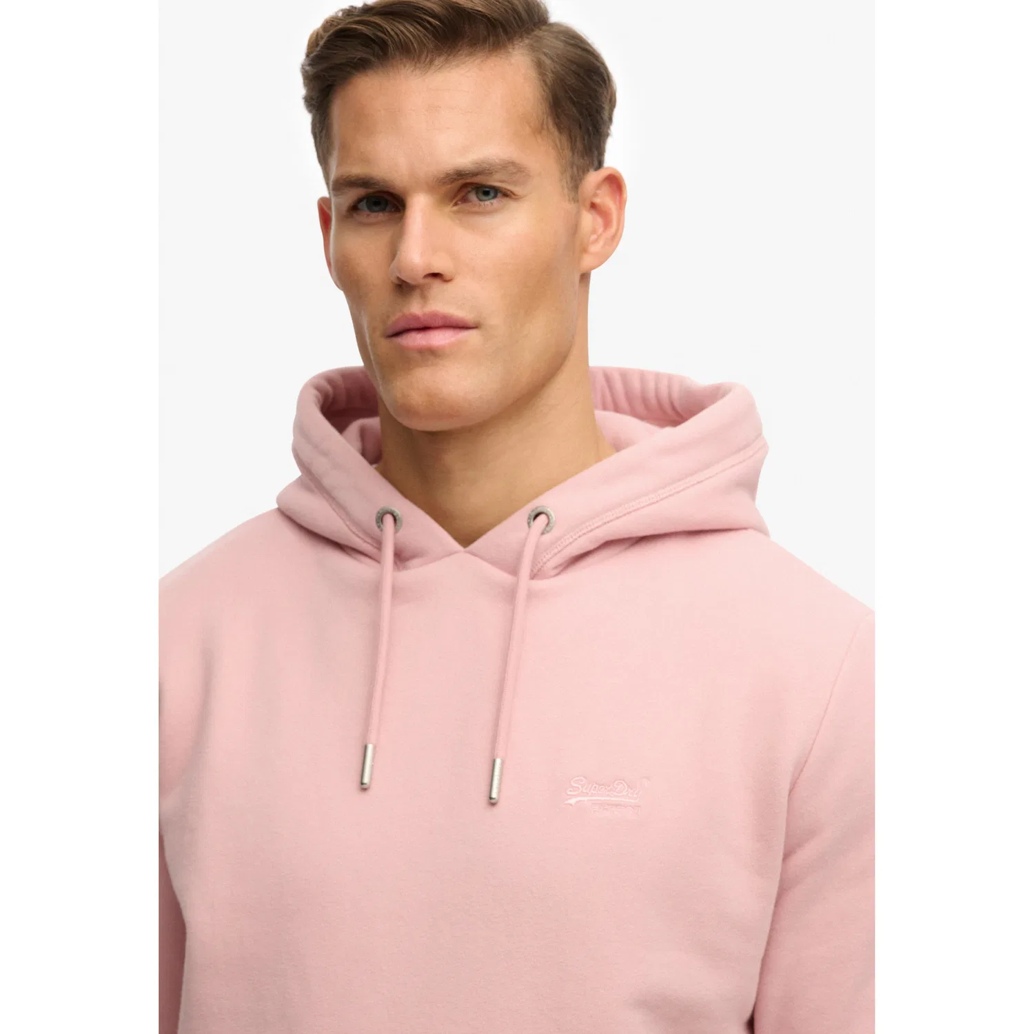 Мужской худи с капюшоном свободного кроя Superdry, Light Blush Pink — фото 4